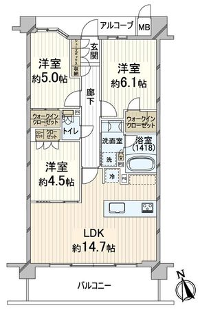 ガーデンパレス吹田千里丘Delight 間取図(平面図) ガーデンパレス吹田千里丘Delight 間取図(平面図)