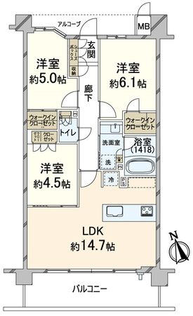 ガーデンパレス吹田千里丘Delight 間取図(平面図) ガーデンパレス吹田千里丘Delight 間取図(平面図)