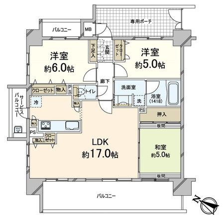 エスリード南摂津 間取図(平面図) エスリード南摂津 間取図(平面図)