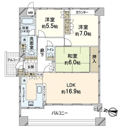 ルネシーズンズ千里の丘 1番館 間取図(平面図) ルネシーズンズ千里の丘 1番館 間取図(平面図)