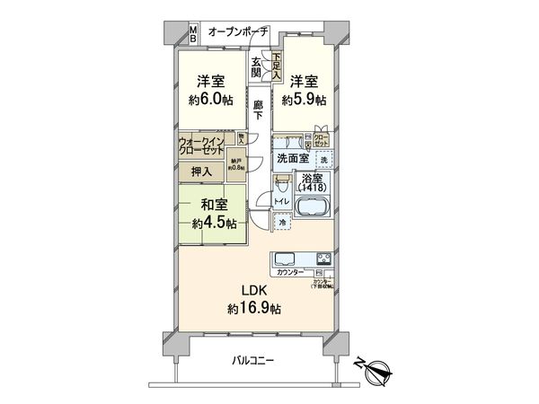 BrilliaCity千里丘 E棟 間取図(平面図) BrilliaCity千里丘 E棟 間取図(平面図)