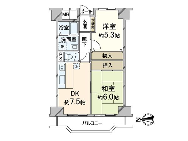 グリーンコーポ門真 間取図(平面図) 間取図(平面図)