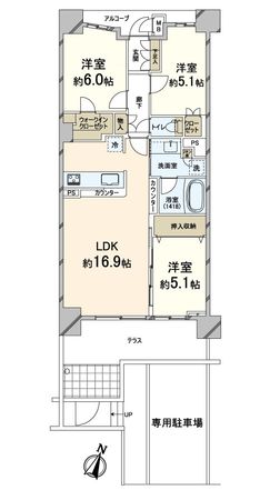 プラウド吹田千里丘テラス 間取図(平面図)