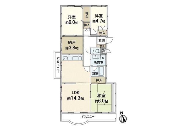 メゾン千里丘 D棟 間取図(平面図) メゾン千里丘 D棟 間取図(平面図)