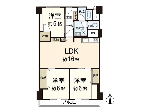 北摂マンション 間取図(平面図) 北摂マンション 間取図(平面図)