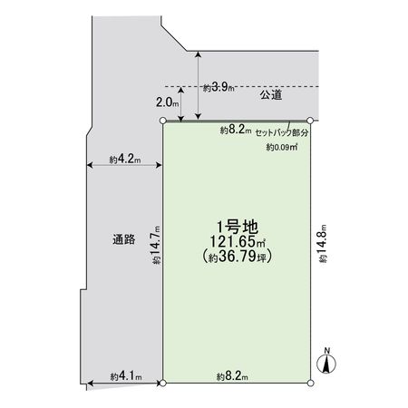 西昆陽1丁目 1号地 区画図 西昆陽1丁目 1号地 区画図
