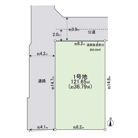 西昆陽1丁目 1号地 区画図 西昆陽1丁目 1号地 区画図