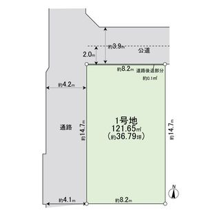 西昆陽1丁目 1号地 区画図