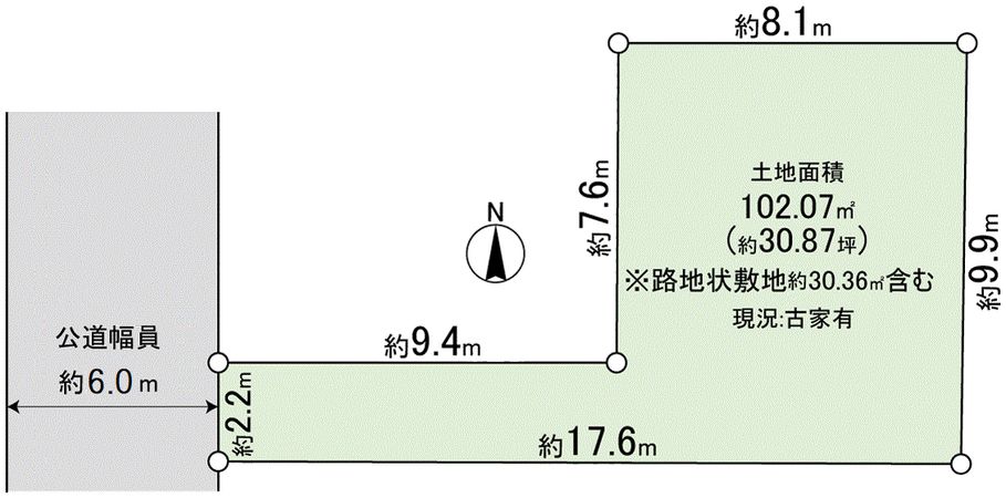 尼崎市西立花町一丁目古家付土地 区画図 尼崎市西立花町一丁目古家付土地 区画図