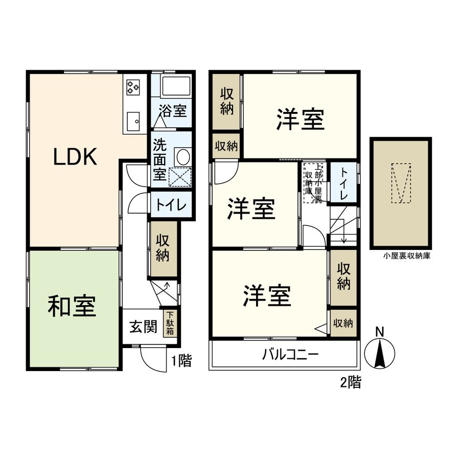 武庫町3丁目テラスハウス 間取図(平面図) 間取図(平面図)