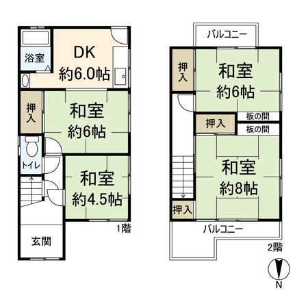 富松町1丁目戸建 間取図(平面図)