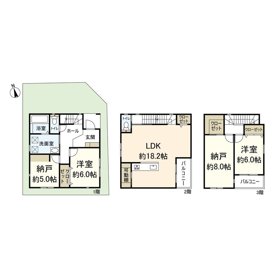 富松町4丁目 新築戸建 間取図(平面図) 間取図(平面図)