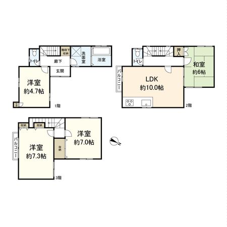 南塚口町7丁目 戸建て 間取図(平面図)