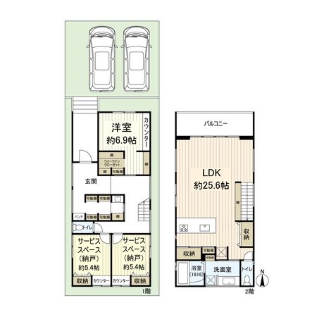南武庫之荘4丁目 新築戸建 間取図(平面図) 南武庫之荘4丁目 新築戸建 間取図(平面図)