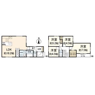 武庫町3丁目新築戸建 2号棟 間取図(平面図)
