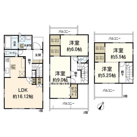 南武庫之荘10丁目 新築戸建【1号棟】 間取図(平面図) 南武庫之荘10丁目 新築戸建【1号棟】 間取図(平面図)