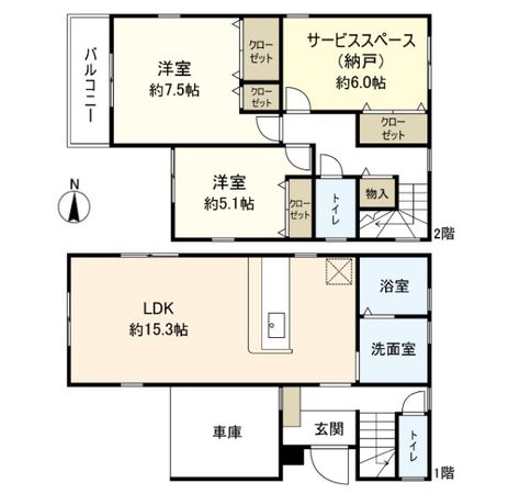 大庄北4丁目戸建 間取図(平面図)