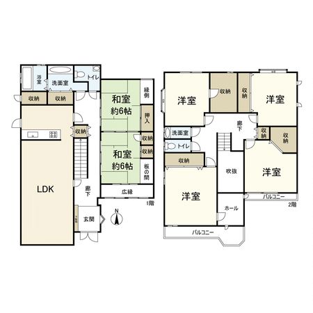 武庫之荘西2丁目 戸建 間取図(平面図)
