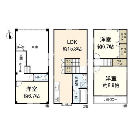 南武庫之荘2丁目戸建 間取図(平面図)
