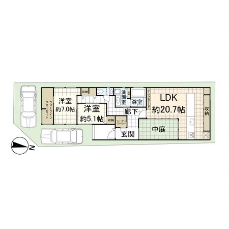 南武庫之荘8丁目戸建 間取図(平面図)