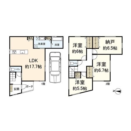 稲葉荘4丁目 新築戸建 間取図(平面図)