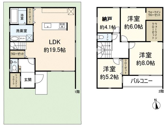 武庫之荘5丁目 新築戸建 間取図(平面図) 武庫之荘5丁目 新築戸建 間取図(平面図)