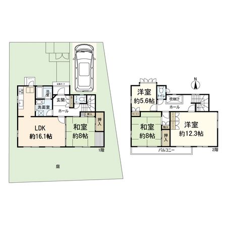 尼崎市武庫之荘東二丁目 戸建 間取図(平面図) 尼崎市武庫之荘東二丁目 戸建 間取図(平面図)