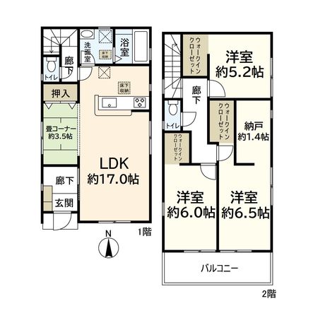 西昆陽1丁目新築戸建 6号棟 間取図(平面図)