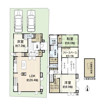 武庫之荘二丁目戸建 間取図(平面図) 武庫之荘二丁目戸建 間取図(平面図)