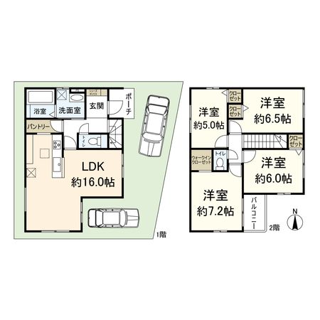 大庄北4丁目 戸建 間取図(平面図) 大庄北4丁目 戸建 間取図(平面図)
