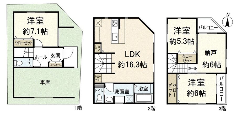 大庄北1丁目 新築戸建 間取図(平面図)