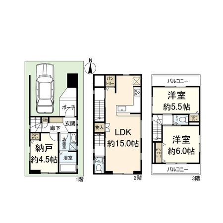 南武庫之荘7丁目 新築戸建 間取図(平面図) 南武庫之荘7丁目 新築戸建 間取図(平面図)