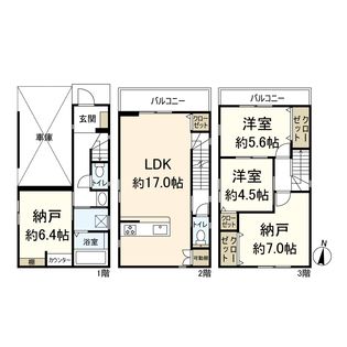 南武庫之荘7丁目新築戸建 間取図(平面図)