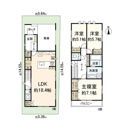 西立花町5丁目新築戸建 間取図(平面図)