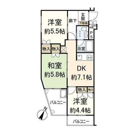 エスト武庫之荘 間取図(平面図) エスト武庫之荘 間取図(平面図)