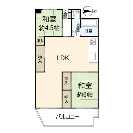 ろうきん立花コーポ B棟 間取図(平面図)
