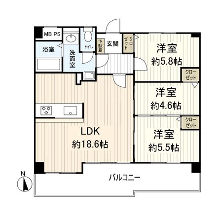 ローレル武庫之荘 間取図(平面図)