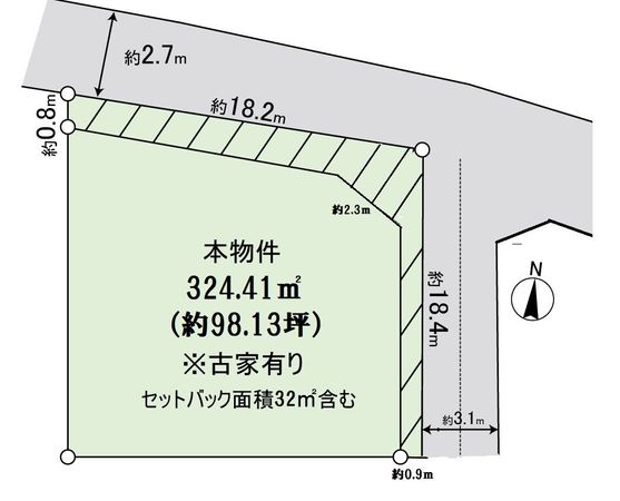 東大阪市東石切町5丁目 土地 区画図