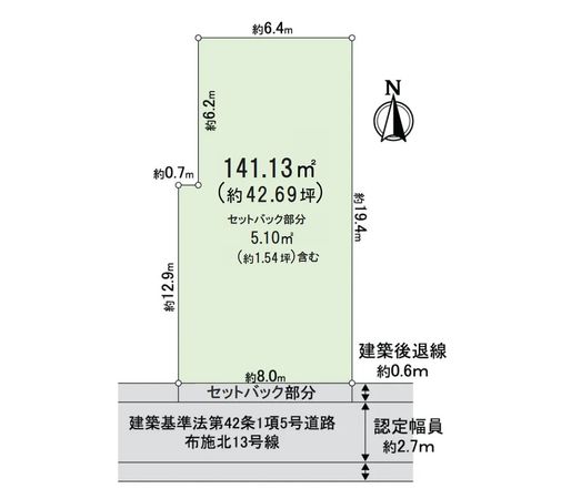 東大阪市足代北2丁目 区画図