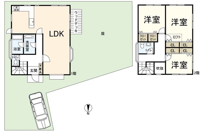 東大阪市上小阪3丁目 間取図(平面図) 東大阪市上小阪3丁目 間取図(平面図)