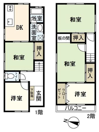東大阪市東石切町1丁目 間取図(平面図)