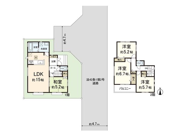 八尾市長池町2丁目 新築C号棟 間取図(平面図)