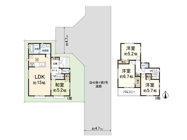 八尾市長池町2丁目 新築C号棟 間取図(平面図)