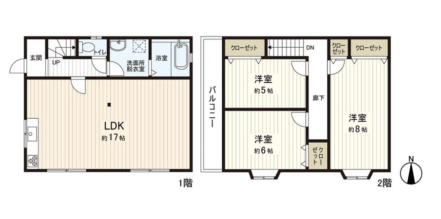東大阪市御厨東1丁目 間取図(平面図) 間取図(平面図)
