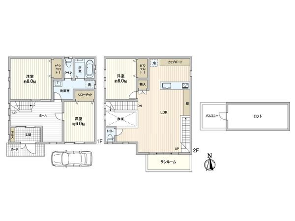 大東市氷野3丁目 間取図(平面図) 大東市氷野3丁目 間取図(平面図)
