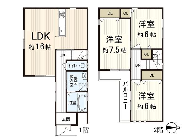 東大阪市若江東町1丁目 間取図(平面図) 間取図(平面図)