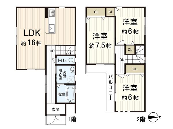 東大阪市若江東町1丁目 間取図(平面図)
