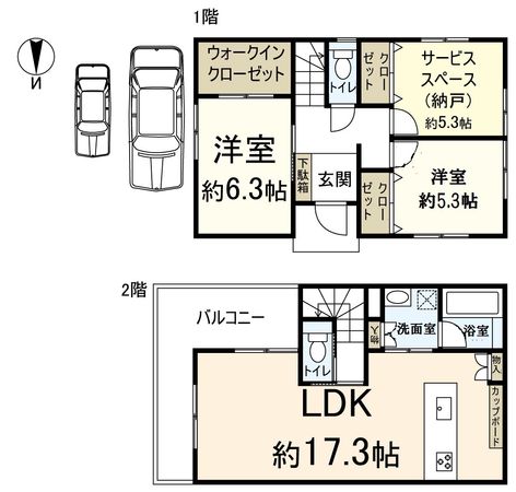 東大阪市稲田新町3丁目 間取図(平面図)