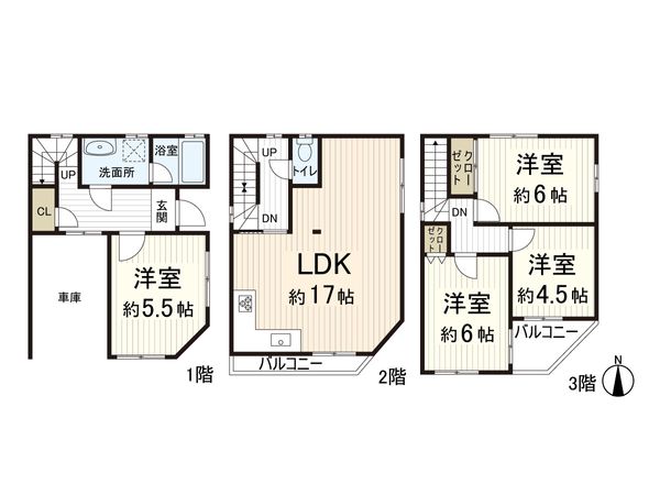 東大阪市若江西新町3丁目 間取図(平面図)