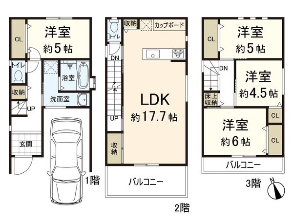 八尾市高美町2丁目 間取図(平面図)